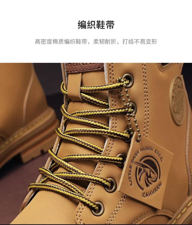 2024 New Men Boots Fashion Motorcycle Ankle Boots for Waterproof Hiking Boot Winter Chelsea Retro Boots Comfy
