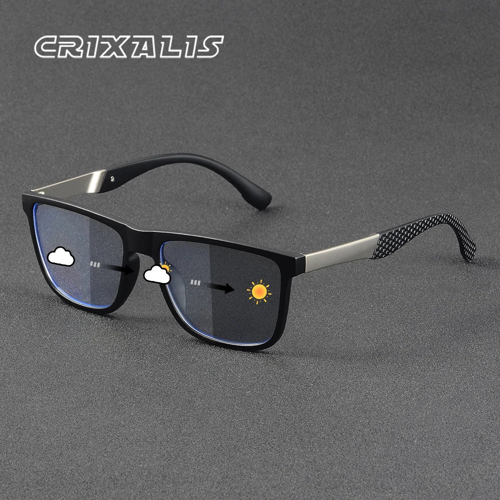 Photochromic Sunglasses For Men Women Square Casual Trendy Fashion Fishing Climbing Outdoor Sunshine Glasses UV400 Shade