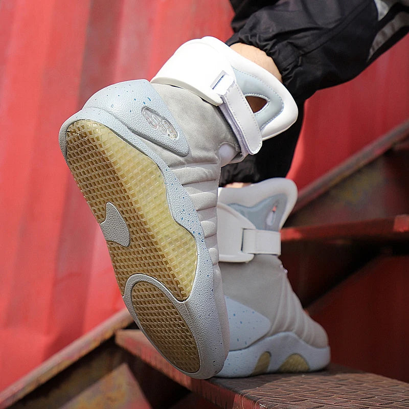 New Boots for Men,Women,USB Rechargeable Glowing Shoes Man Winter Boots Party Shoes Cool Soldier Boots Back to Future