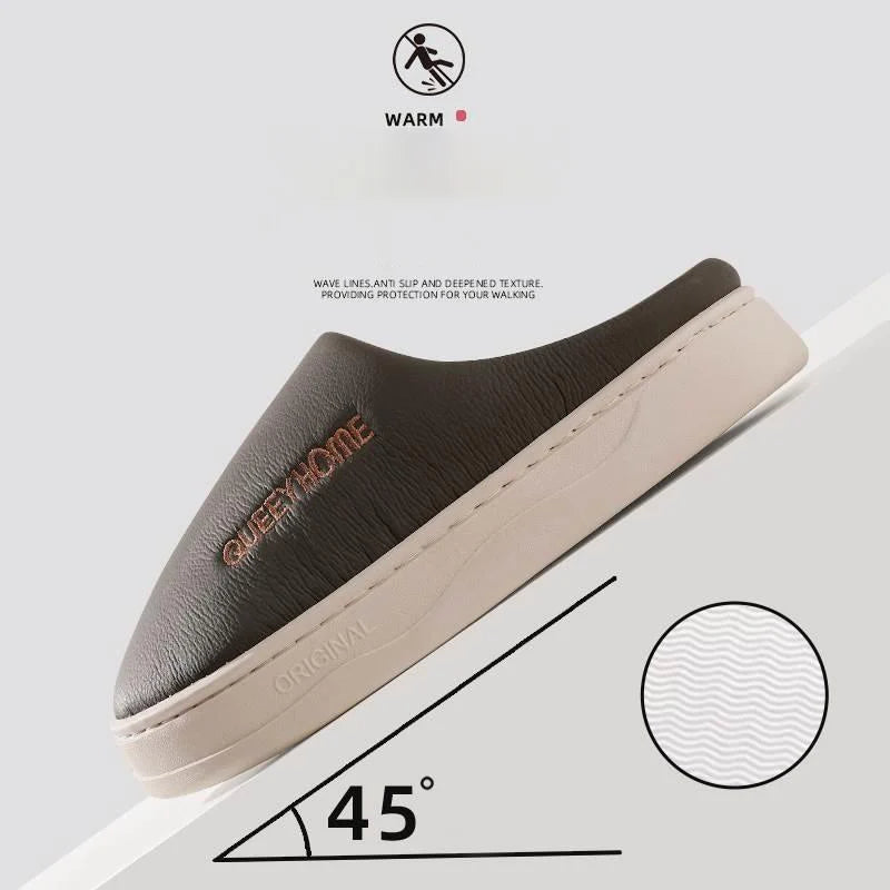 2025 New Winter Slippers for Men & Women: Plush Warm Fleece Lining, Anti-Slip Thick Sole, Indoor Home Comfort