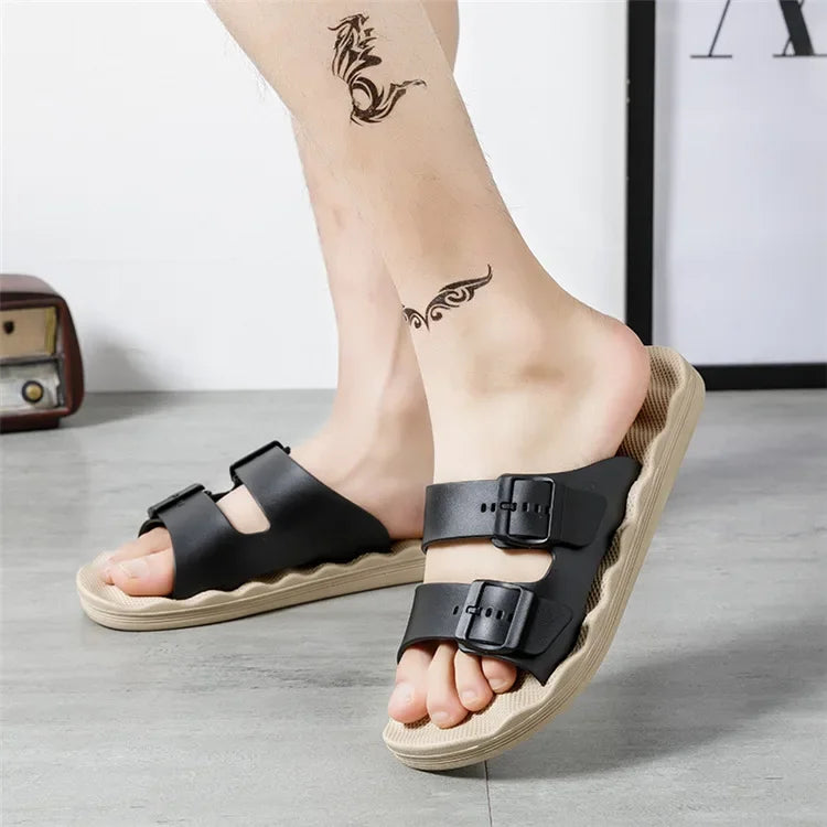 Slippers for Men In Summer Outdoor Wear Home Use Couples Indoor Soft Soles Bathrooms Non-skid Extra Large 4849 Sandals Slippers