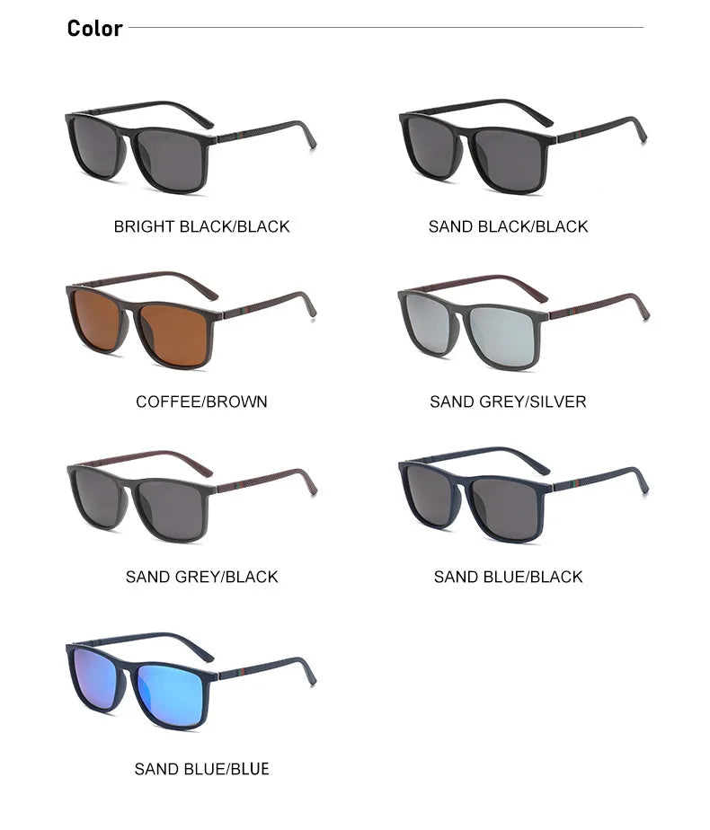 Sports Sunglasses for Men Polarized Comfortable Wear Square Sun Glasses Male Light Weight Eyewear Accessory with Origina