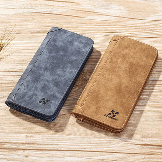 New Men's Wallet Long Wallet Men's Retro Style Men Large Capacity Wallet Bag Luxury Design Men Multi Card Wallet