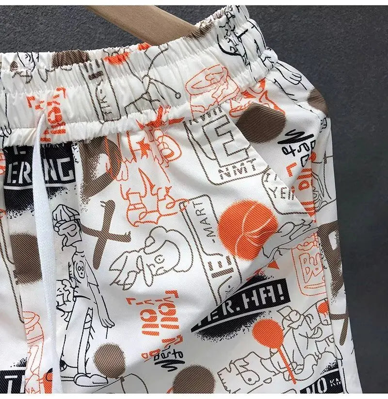 Hip Hop Men's Sports Shorts Summer Fashion White Short Pants Harajuku High Street Men's Clothing Casual Shorts Streetwear 2024