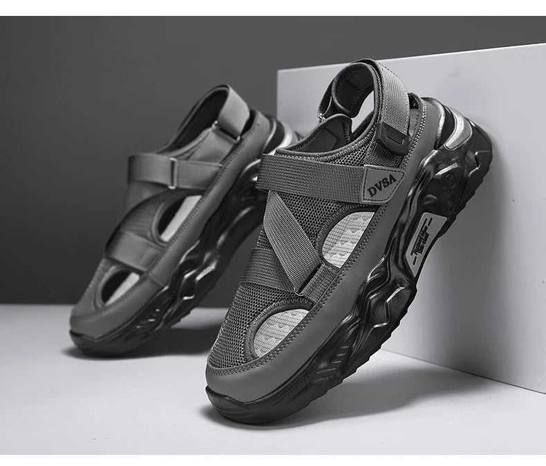 Summer Men Sandals Genuine Leather Mens Casual Shoes Outdoor Men Leather Sandals for Men Beach Shoes Roman mens Shoes
