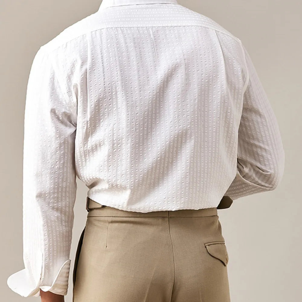 2025 Spring Shirts Men Dress Stripe Long Sleeve Shirt British Versatile Casual Cotton Shirt Fashion Man Camisa Social Masculina