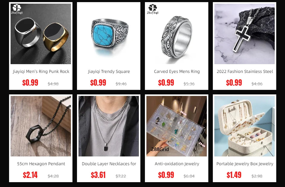 Jiayiqi Men's Ring Punk Rock Smooth 316L Stainless Steel Signet Ring For Men Hip Hop Party Jewelry Wholesale Male Wedding Anel