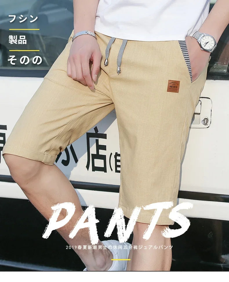 Sport Shorts Man Summer Men's Casual Cotton Linen Shorts Beach Short Pants Male Bermudas Trend Breeches Casual Classic Brand