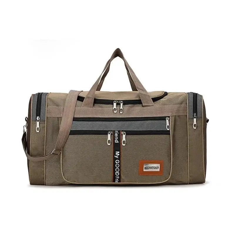 Practical Waxed Canvas Leather Men Travel Bag Hand Luggage Carry On Large Tote Vintage Duffle Weekend Big Overnight
