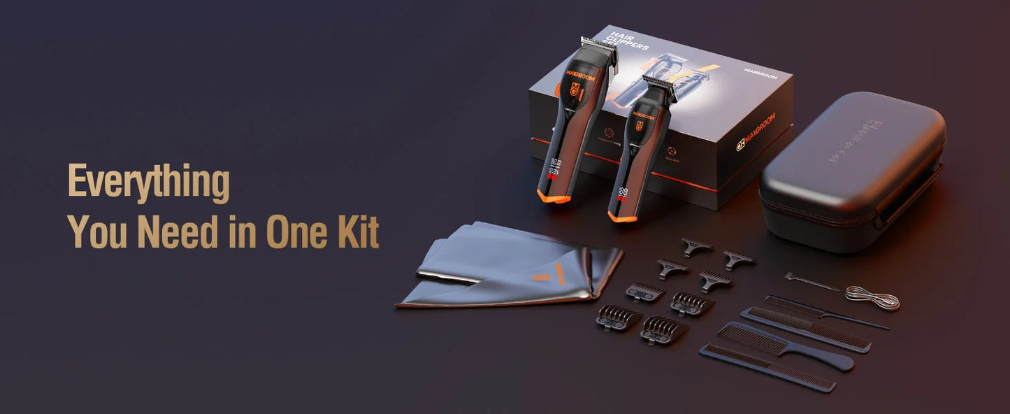 MAXGROOM Professional Hair Clippers&Trimmers Set for Men Premium Home Haircut Kit Cordless Hair Cutting Clippers and Trimmer Set