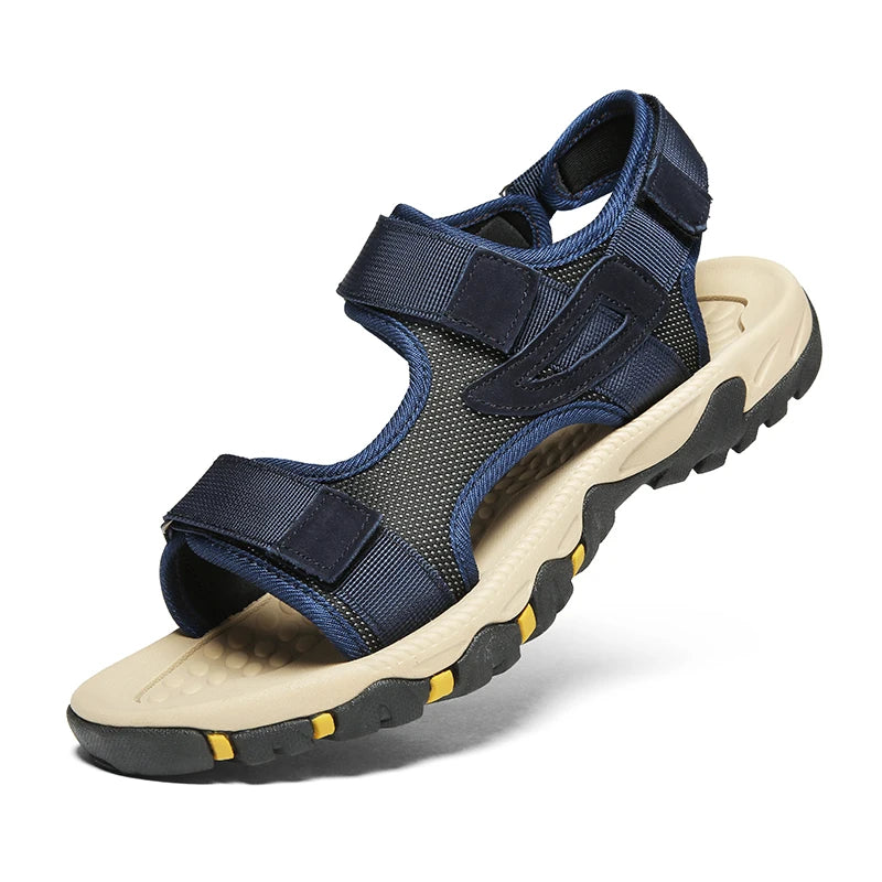 Hot Sale Summer Sandals Mens Big Size 38-47 Outdoor Beach Casual Shoes Fashion Dropshipping Khaki Blue