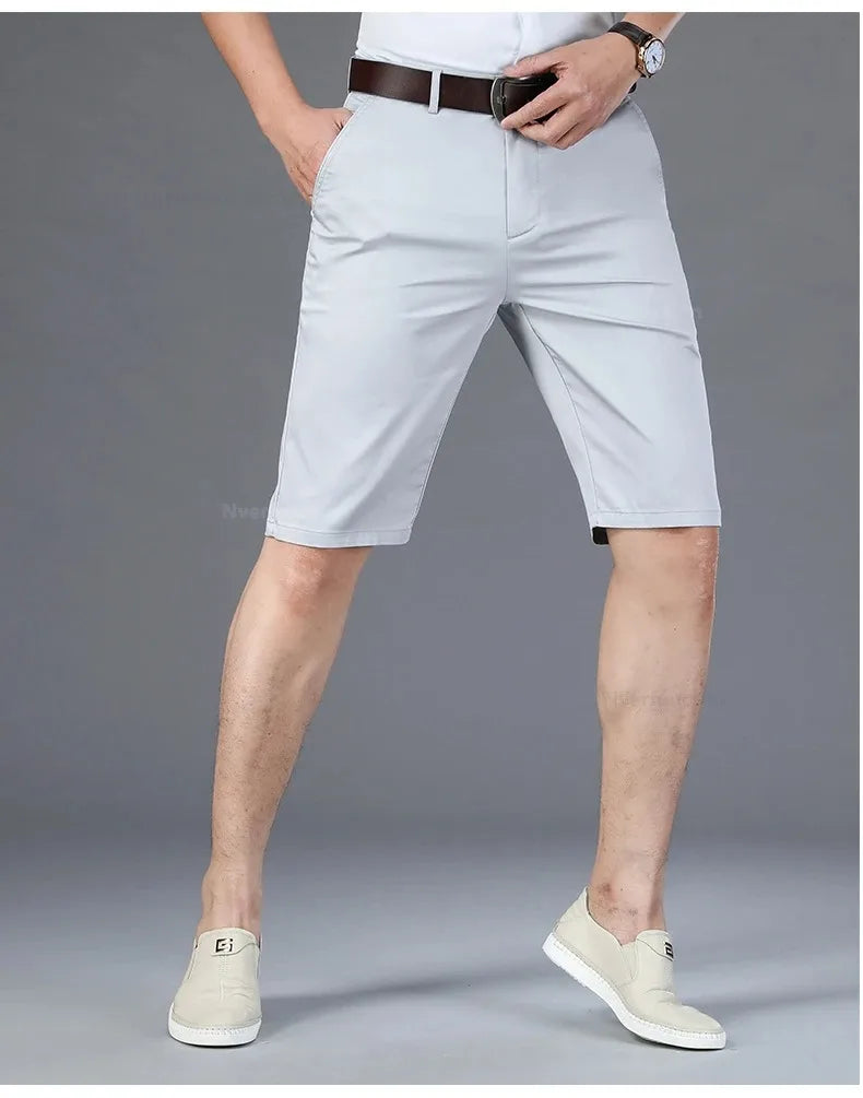 Men Shorts Summer New Knee Length Cotton Business Casual Pants Classic Brand Comfortable Clothing Shorts Male Boardshorts