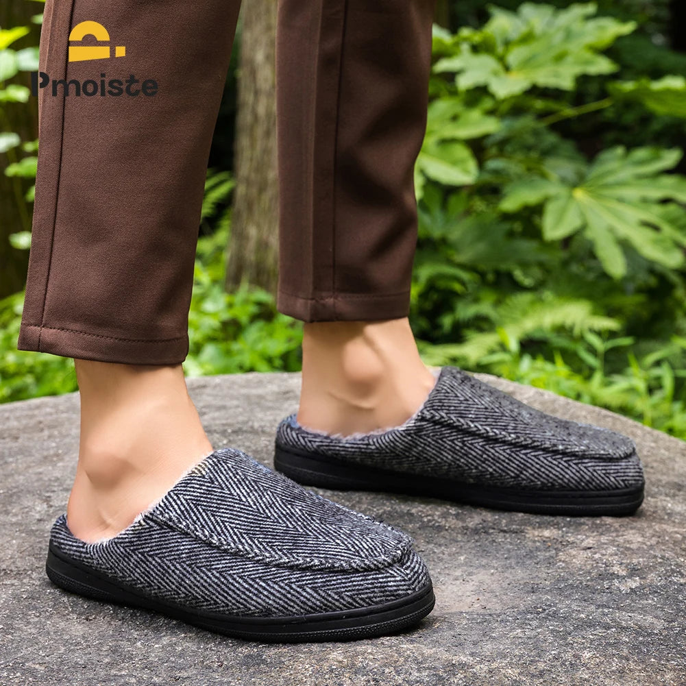 Winter Slippers for men Garden Non slip Comfortable Warm Soft Bedroom Platform Living Room Memory Foam Indoor House Shoes Home
