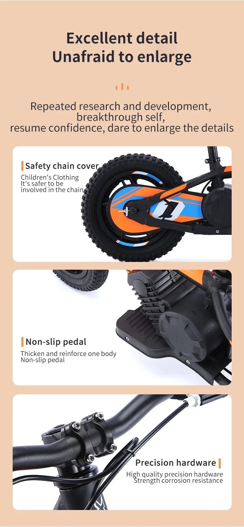 12-inch Children's Electric Bicycle Outdoor Off-road Portable Shock-absorbing Scooter