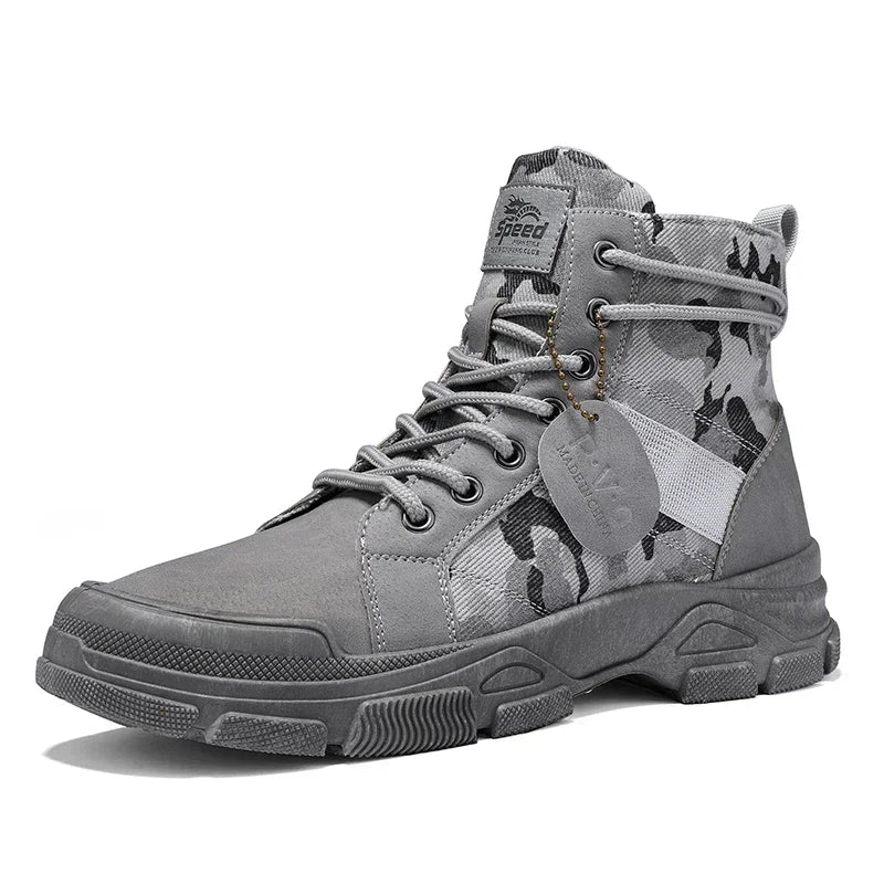 Military Boots for Men Autumn High Top Camouflage Desert Casual Flats Mens Boot Breathable Non Slip Work Shoes Zapatillas Hombre