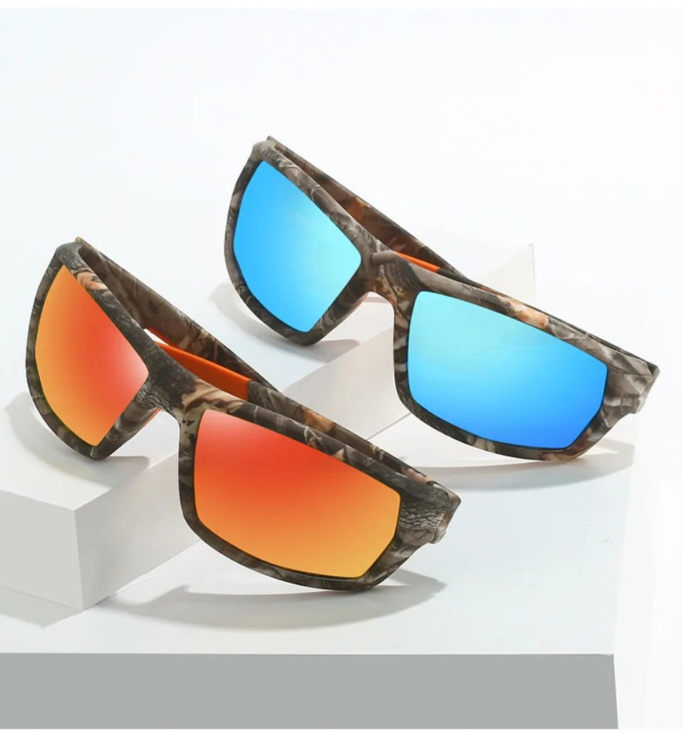 New Sunglasses for Men Sport Polarized Square Frame Camouflage Sun Glasses Driving Fishing Cycling Skiing Sun Eyewear UV400