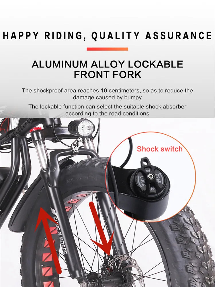 Fat bicycle electric bicycle 1000W 2000W snowmobile 48V 17ah outdoor mountain bike men's 4.0 fat tire eBike eletrica bicileta
