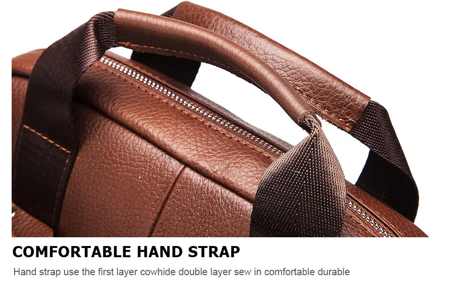 Durable Genuine Leather Bags for Men High Quality Business Crossbody Sling Bag for Work Outdoor Travel Male Messenger Packs