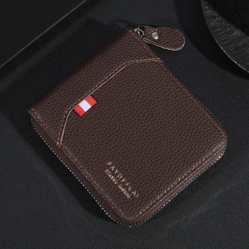 Premium Vintage Leather Wallet for Men - Secure Credit Card Holder & Coin Purse -Commute Essential with Durable PU Leather