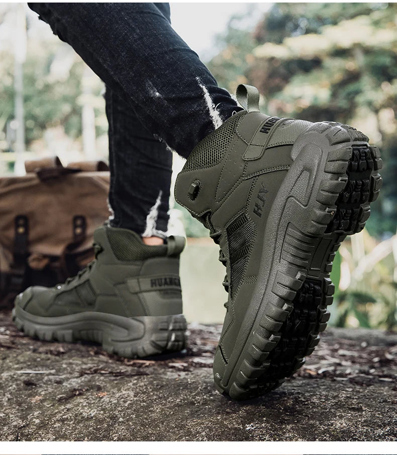 New Men's Boots Fashion Outdoor Boots Breathable Hiking Boots Autumn Shoes Sneakers lightweight Non-slip Men Desert Ankle Boots