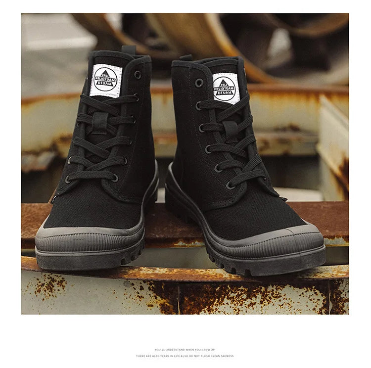 New Fashion High-top Mens Boots Outdoor Comfortable Mens Casual Boots Jungle Mountaineering Men Shoes Wide Bottom Platform Boots