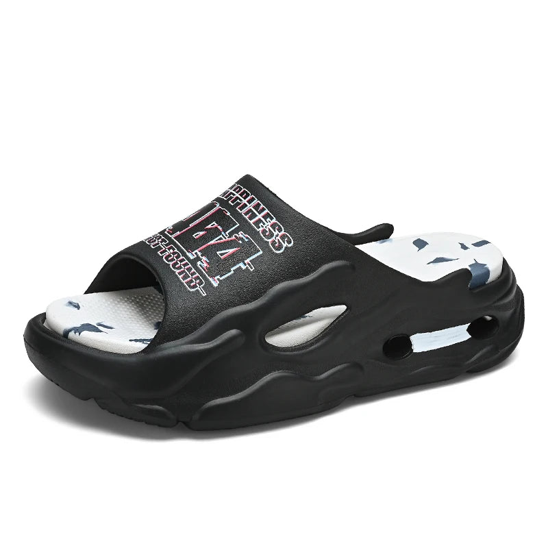 Fashion Men's Slide Slippers 5CM Platform EVA Beach Shoes Men Comfortable Outdoor Cloud Slippers For Men Summer Pantuflas Hombre