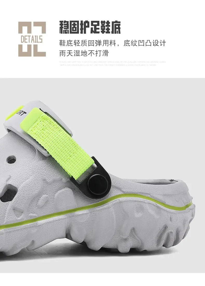 Men's Sandals Summer Clogs Non Slip Beach Trend Casual Sandals Breathable Thick Bottom High Quality Hole Shoes Big Size 45 46 47