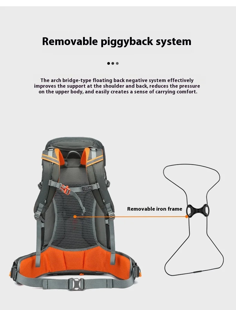 48L Camping Backpack Travel Bag For Men Large Capacity Outdoor Sport Trekking Hiking Mountaineering Shoulder Bag with Rain cover