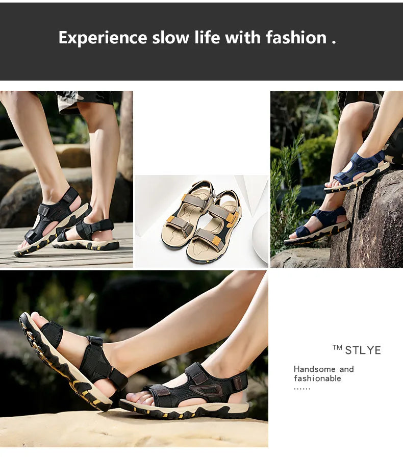 Big Size Summer Comfortable Outdoor Men's Sandals Lightweight Men Shoes For Male Casual Shoes Water Walking Soft Beach Sandals