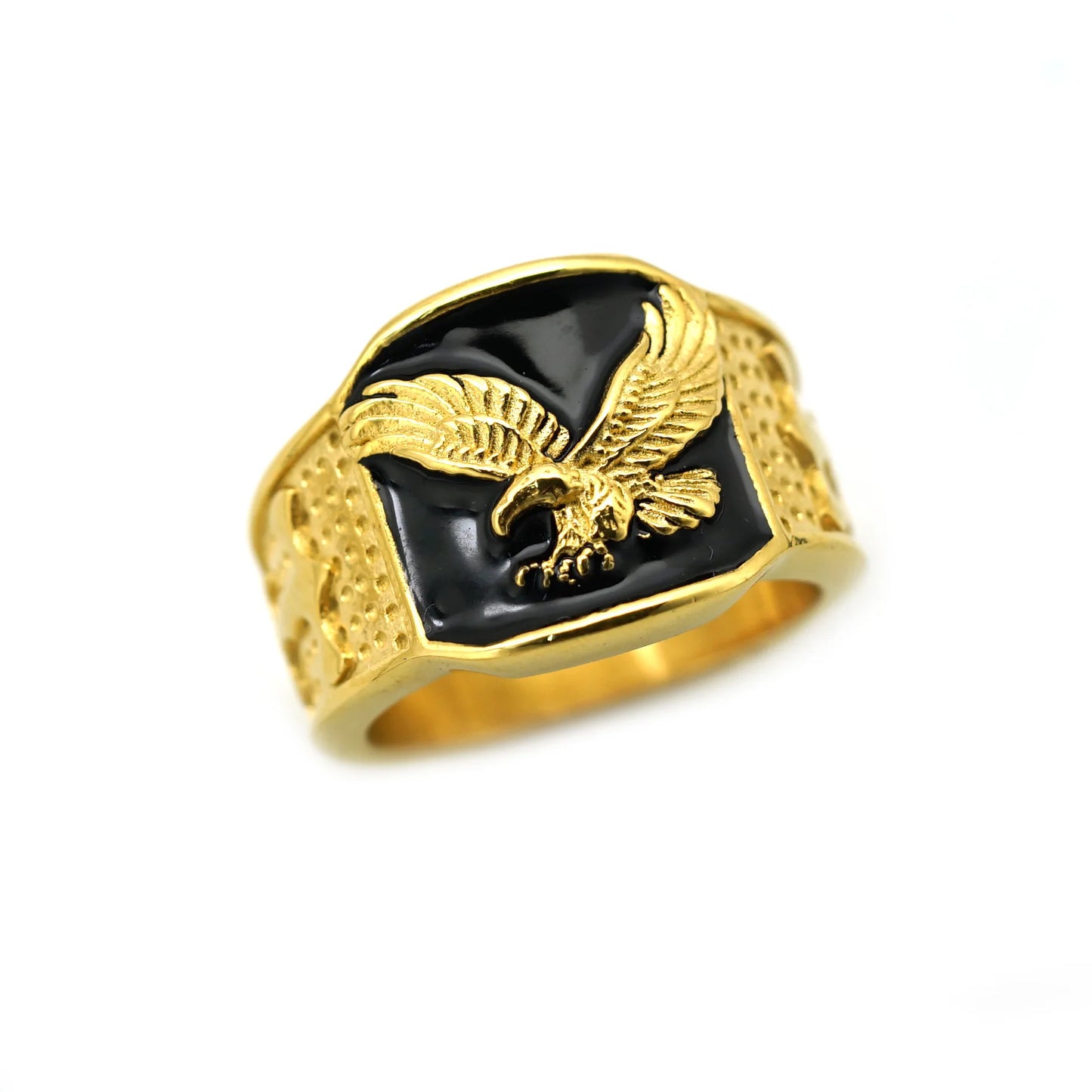 Domineering gold color stainless steel Eagle Rings for Men Classic Ring Hip Hop Rock Party Jewelry Gift