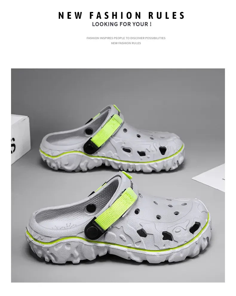 Men's Sandals Summer Clogs Non Slip Beach Trend Casual Sandals Breathable Thick Bottom High Quality Hole Shoes Big Size 45 46 47
