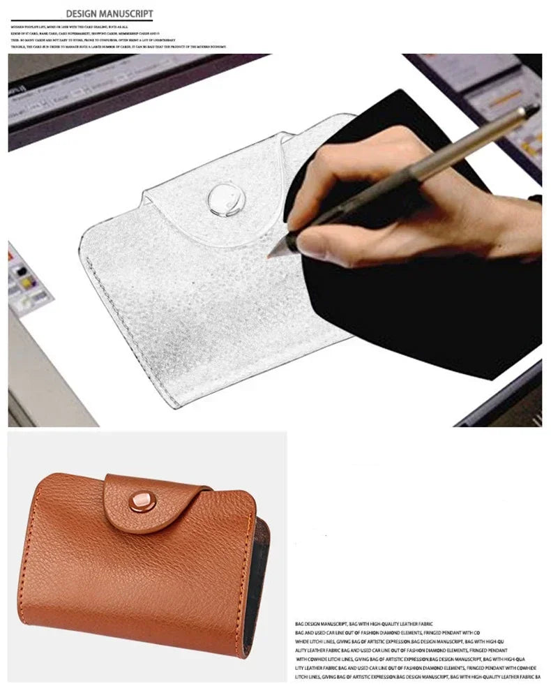 Real Leather Credit Card Holder Men Wallet Small Pouch Money Bag Big Capacity Cardholder Case Genuine Leather Wallets Pochette