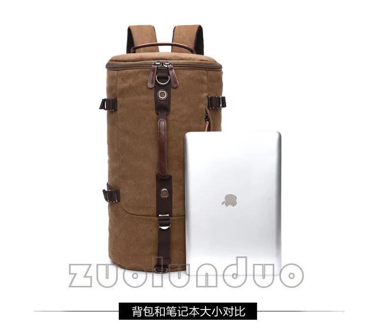 2025 Fashion Large Man Travel Bag Mountaineering Backpack Male Luggage Canvas Bucket Shoulder Army Bags For Boys Men Backpacks