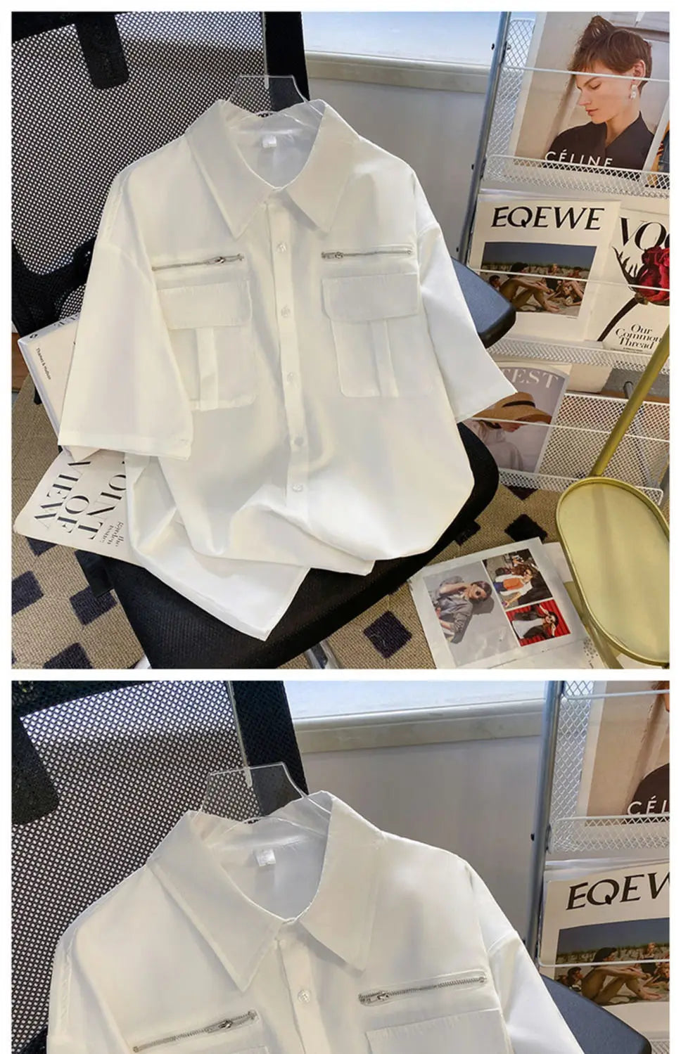 Working Short-sleeved Shirt Men's Summer High Street Niche High-end Design American Handsome Loose Casual Jacket