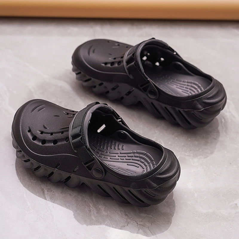 Summer New Men's Fashionable Versatile Sandals  Anti Slip and Wear-resistant Shoes Thick Soled Soft Soled Slippers Breathable