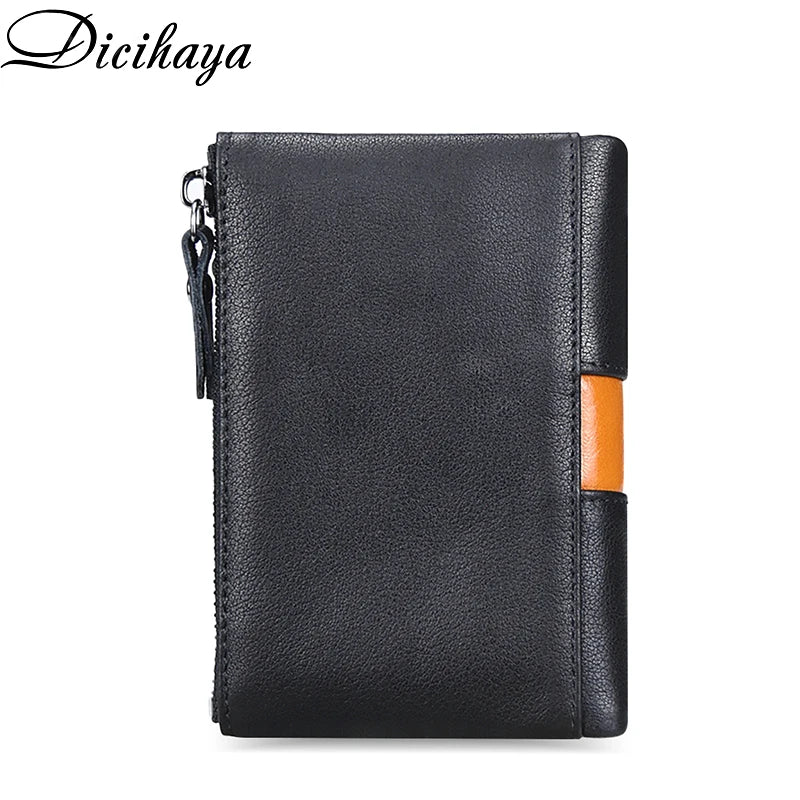 Genuine Leathe Men Wallet Luxury Desig Bifold Short Wallets Male Hasp Vintage Purse Coin Pouch Multi-functional Card Pocket