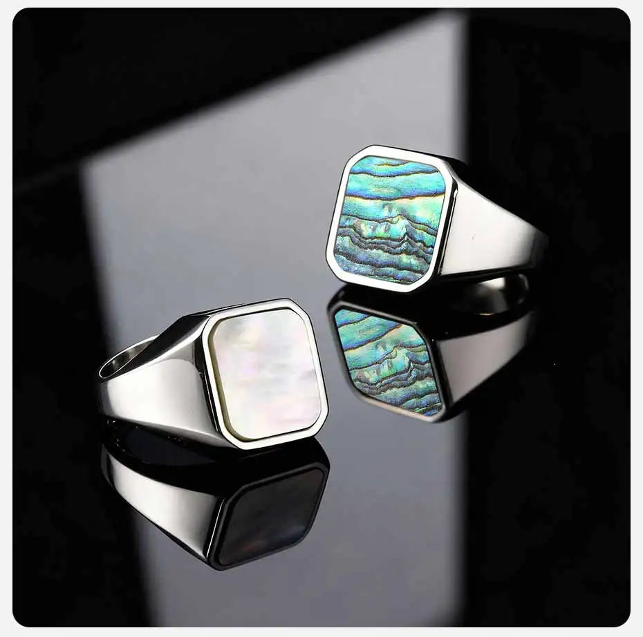 Vnox Punk Square Signet Ring for Men Boys, 17mm Wide Silver Color Stainless Steel Finger Rings, Hip Hop Party Jewelry Gifts