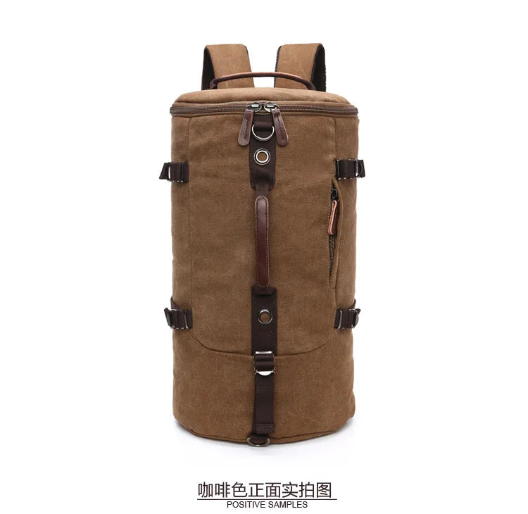 2025 Fashion Large Man Travel Bag Mountaineering Backpack Male Luggage Canvas Bucket Shoulder Army Bags For Boys Men Backpacks