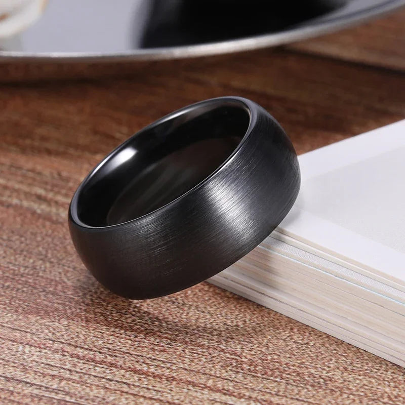 Kolmnsta 2/4/6mm Black Brushed Fashion Ceramic Ring Women Men Wedding Rings Engagement Band Female Jewelry bague Plus Size 4-14