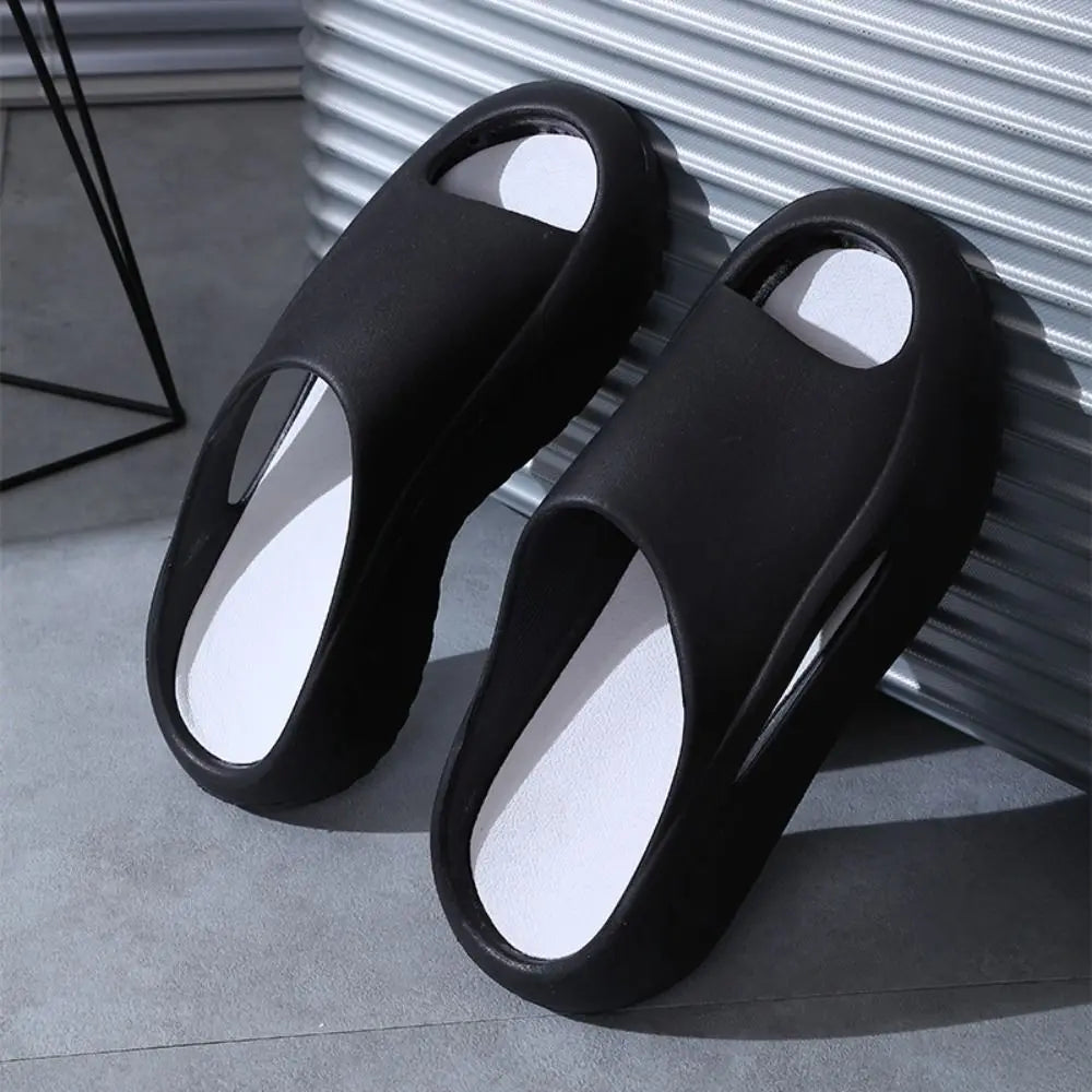 Summer Slippers for Men and Women Thick Bottom Eva Step on the Poop Feeling Outside Wear Non-slip Casual Bathroom Slippers