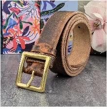Brass Owl Belt Buckle Yellow Belts For Men Ceinture Homme Men Leather Belt Cowboy Jeans Male Leather Belt Strap Wide MBT0106