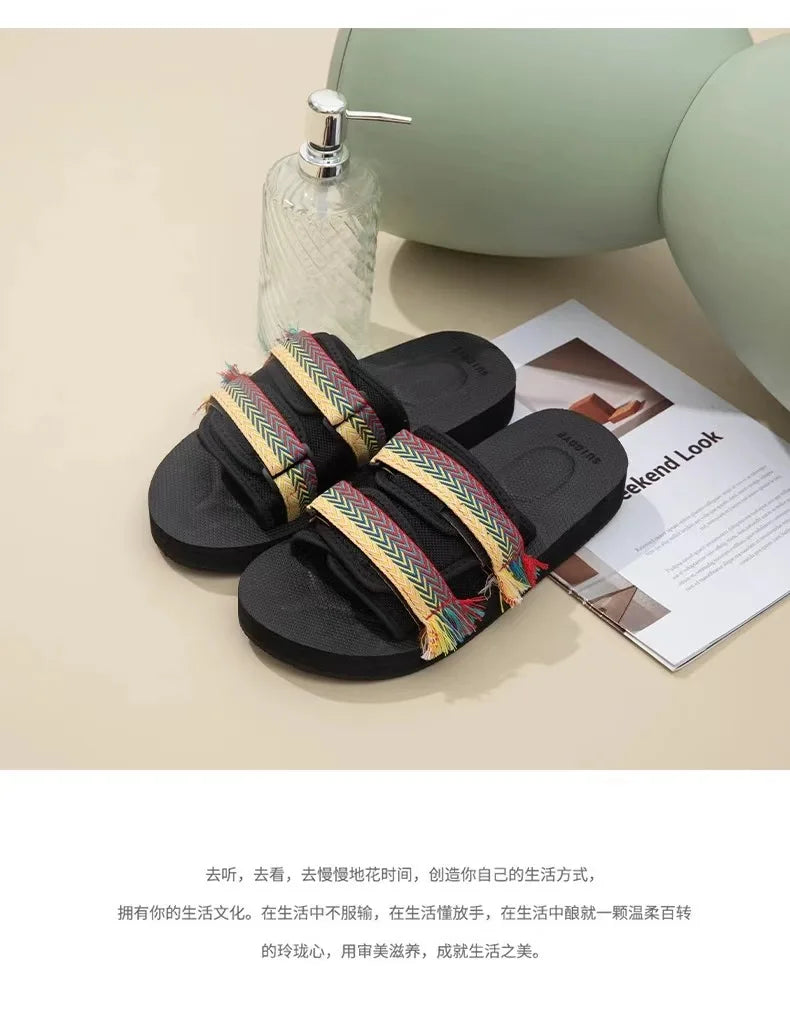 Men Casual Slippers Fashion Indoor Outdoor Beach Women White Sandals Increase Height Round Toe Non-Slip Unisex Zapatos Hombre