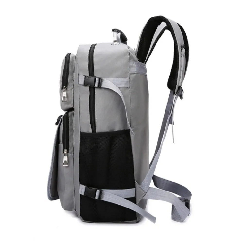 60L Men's Backpack Large Capacity Waterproof Travel Backpack Multi Buckle Wear-resistant Commuting Bag Hiking