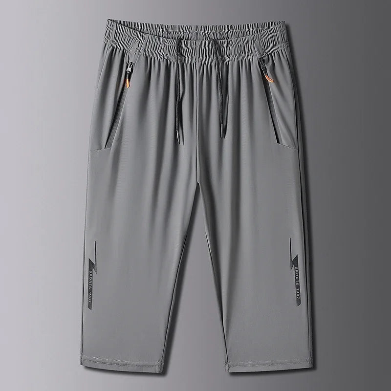 Men's Shorts Summer Thin Soft Cropped Pants Sports Casual Straight Shorts Oversize Sweatpants Quick Drying Jogger