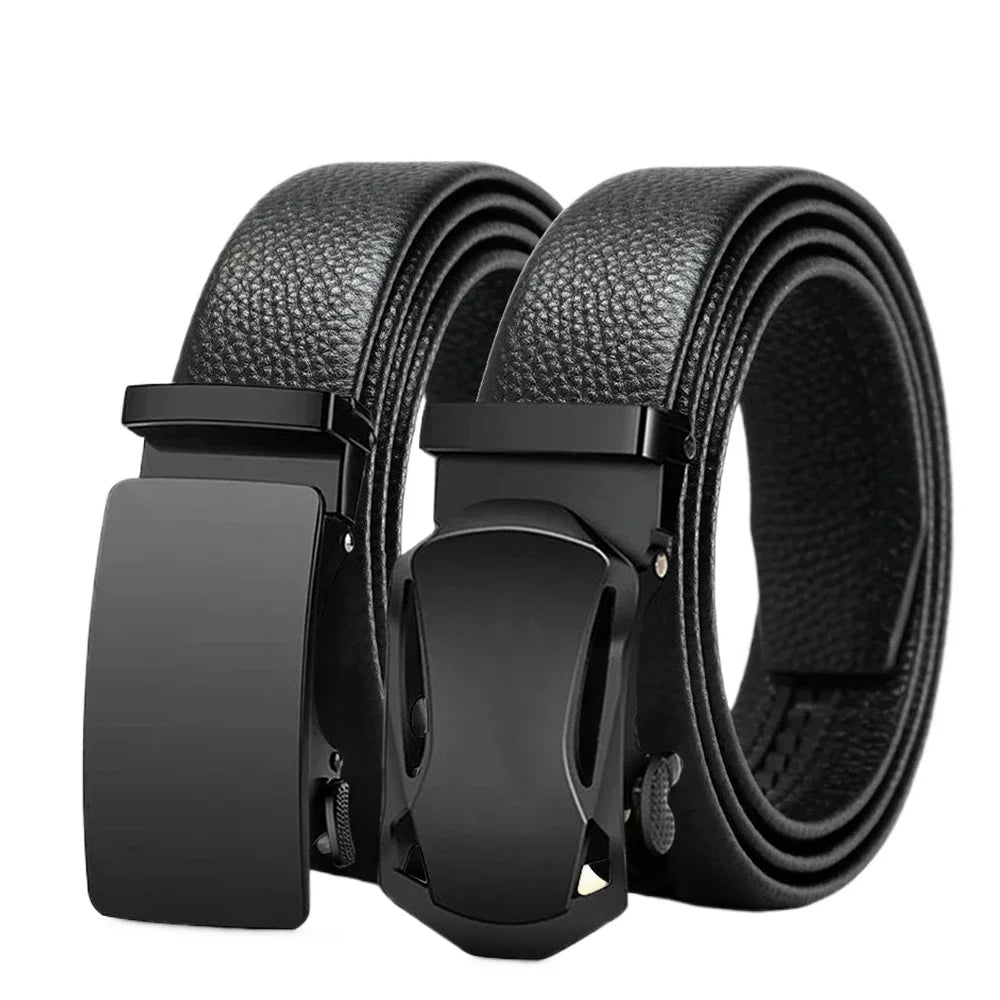 Men's PU Leather Belt Fashion Automatic Buckle Belt Available Belts Leisure Fashion Ratchet Belts for Men Pants Waistband