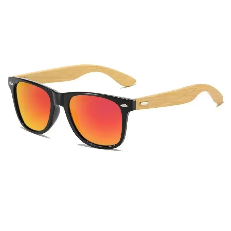 Wood Sunglasses Men Women Square Bamboo Women for Women Men Mirror Sun Glasses Oversize Retro De Sol Masculino Handmade
