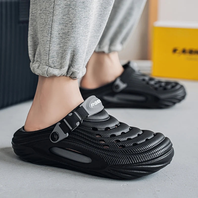 2025 New Men Massage Slippers Slides Indoor Outdoor Sandals Beach Casual Shoes Comfortable Sole Men's Slippers Big Size 40-45