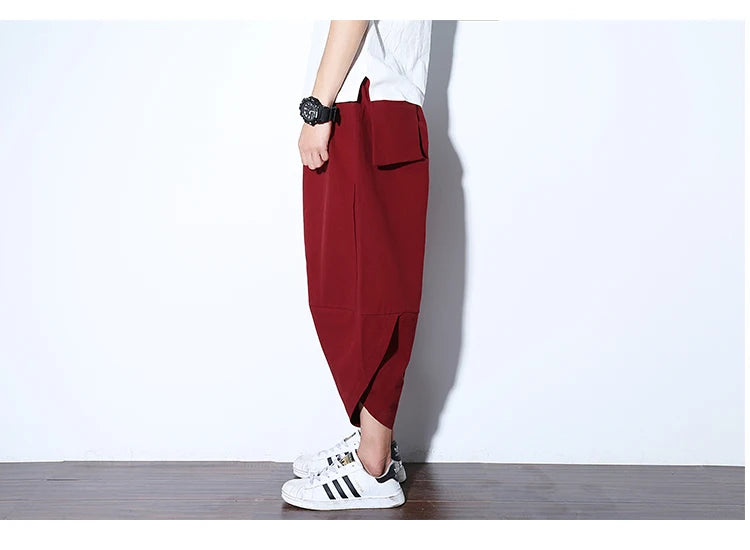 2024 New Casual Shorts Man Solid Harem Men's Summer Shorts Knee-length Short Pants For Men Bermuda Shorts Men's Summer Breeches