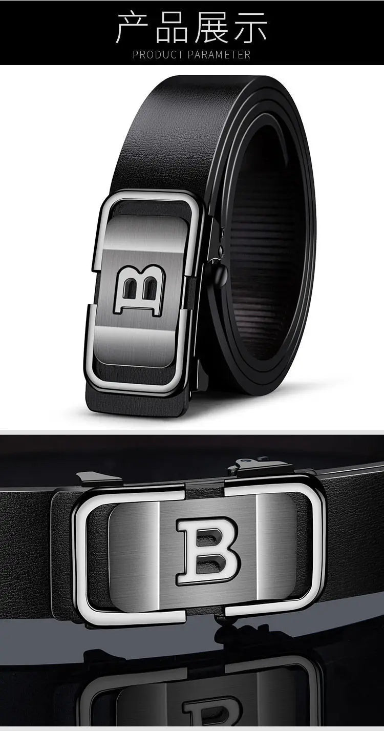 Top Quality Famous Brand Belt Men Genuine Luxury Leather Casual Belts for Men Strap Male Metal Automatic B Buckle Fashion Belt