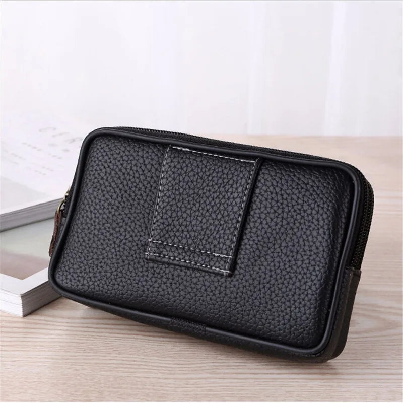 PU Leather Hand Bags For Men Large Capacity Money Purse Cell Mobile Phone Pocket Women Soft Double Zipper Male Clutch Bags